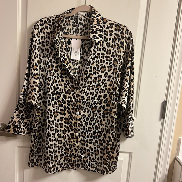 Leopard Stolen Glance Blouse - Molly Bracken - Off White Leo - L - Picture 5 of 9